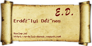 Erdélyi Dénes névjegykártya